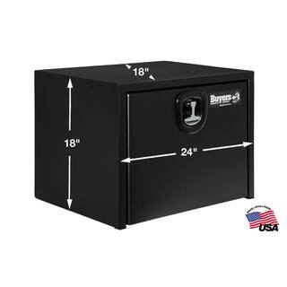 Buyers Products Company 18 in. x 18 in. x 24 in. Matte Black Textured Steel Underbody Truck Tool Box 1732500