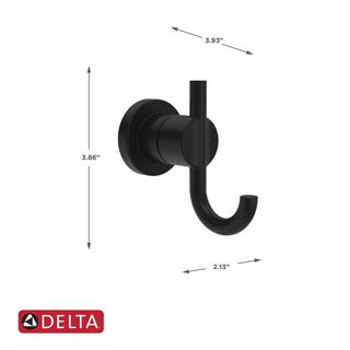 Delta Nicoli J-Hook Double Towel Hook in Matte Black NIC35-MB