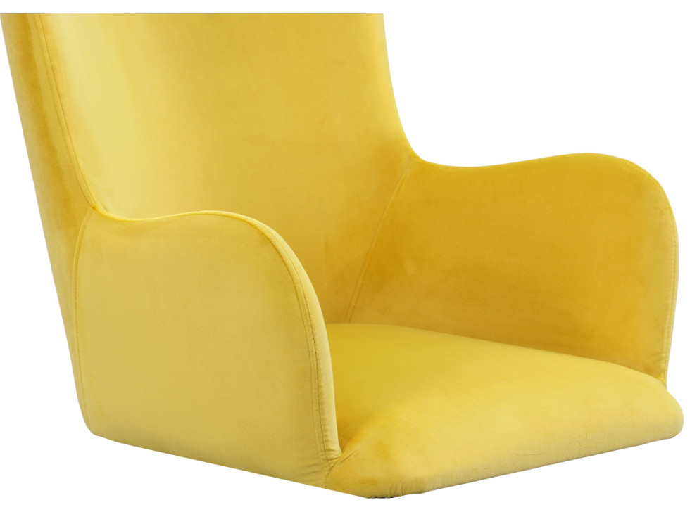 Modrest Turiff Yellow Velvet Dining Chair   Midcentury   Dining Chairs   by Vig Furniture Inc.  Houzz