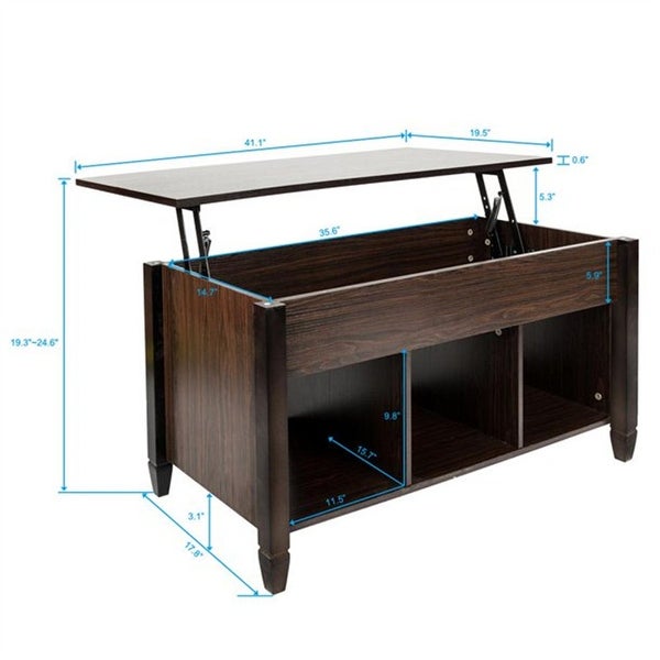 Modern Coffee Table Hidden Compartment and Lift Tablet