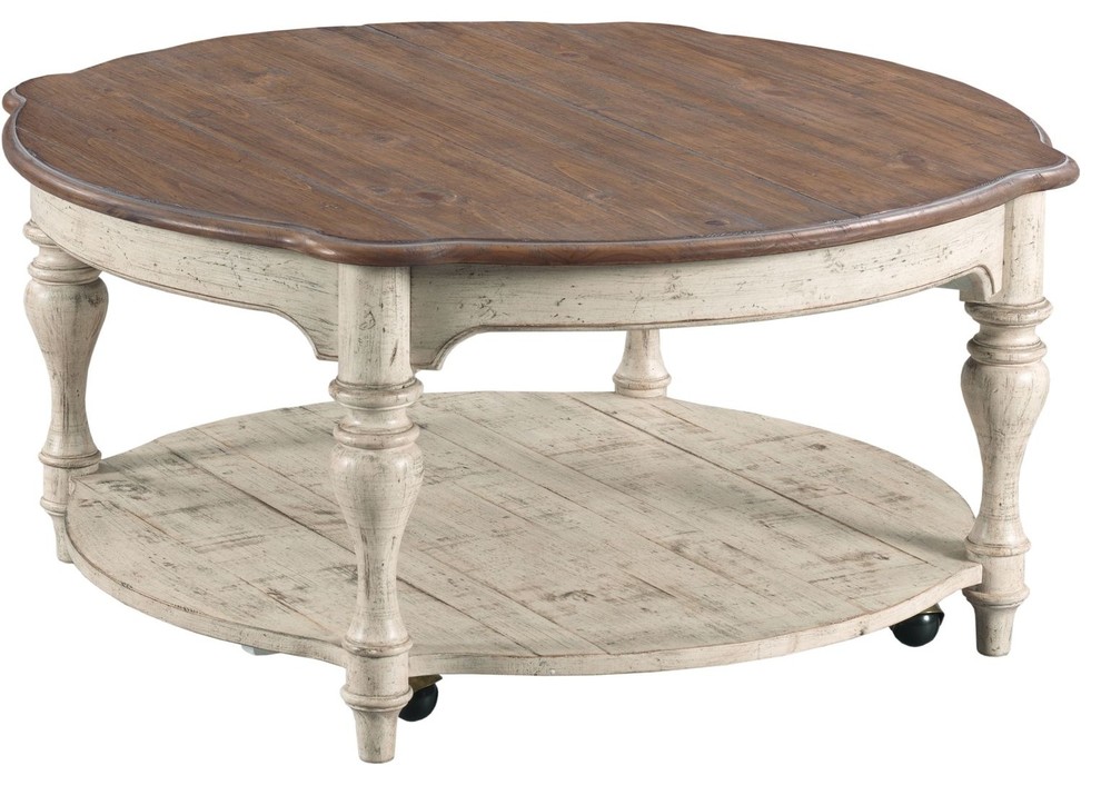 Kincaid Furniture Weatherford Bolton Round Cocktail Table  Cornsilk   Farmhouse   Coffee Tables   by Unlimited Furniture Group  Houzz