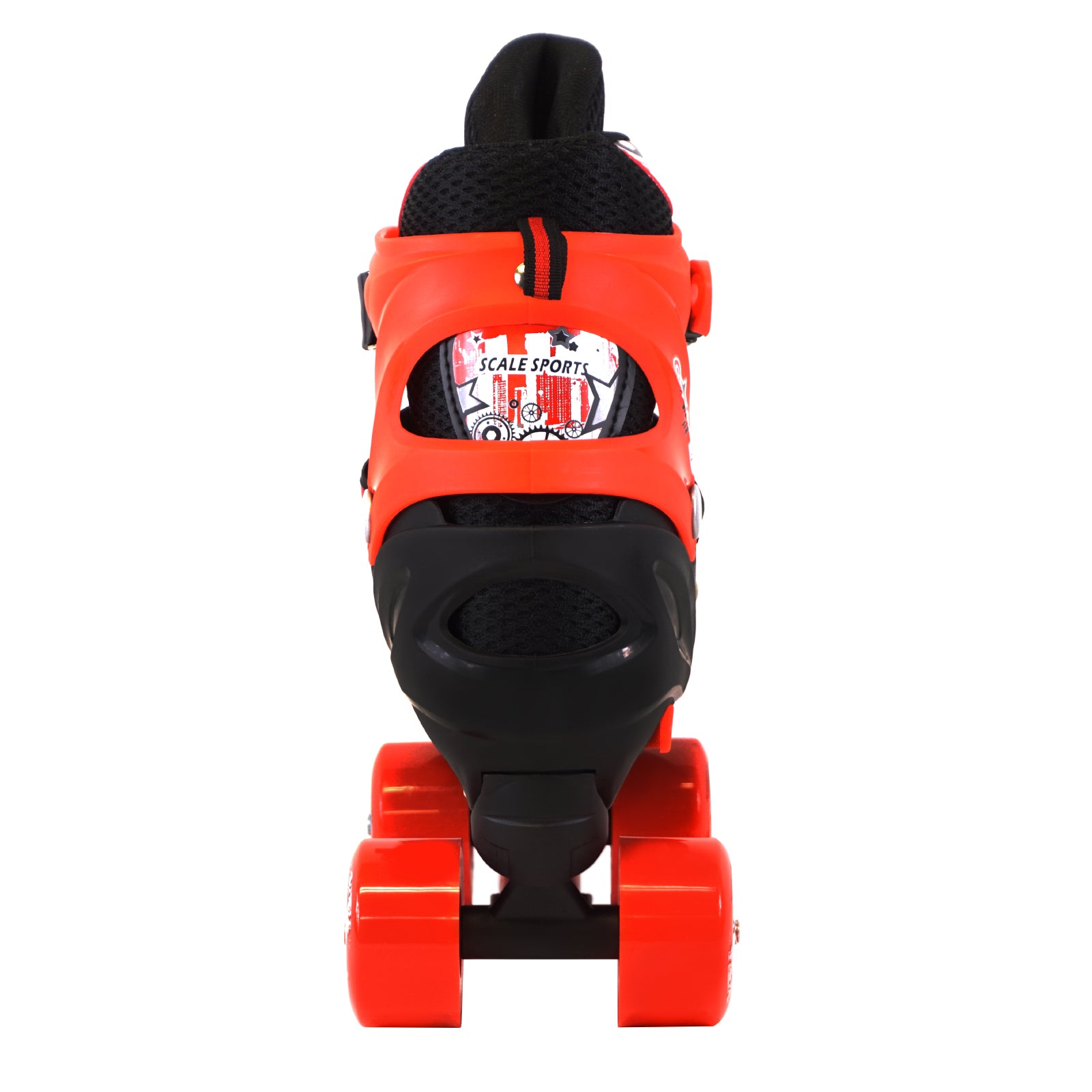 Adjustable Red Quad Roller Skates For Kids Medium Sizes