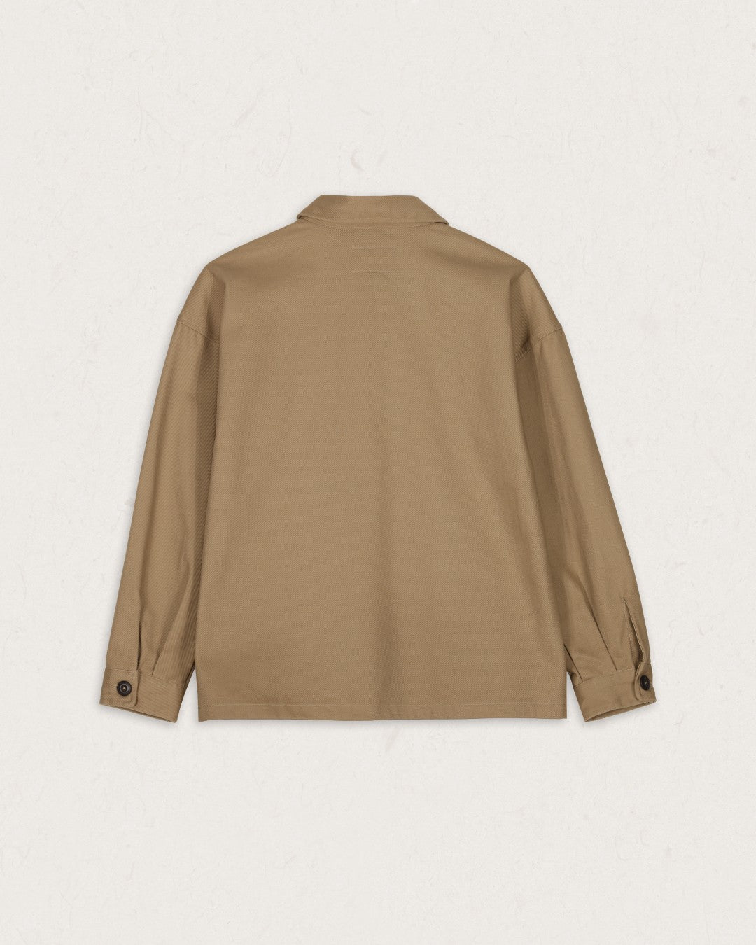 Forrest Organic Cotton Oversized Twill Overshirt - Biscuit