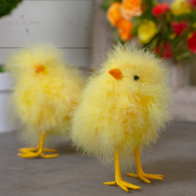 Northlight 5 Furry Chick Facing Right Spring Easter Figure Yellow