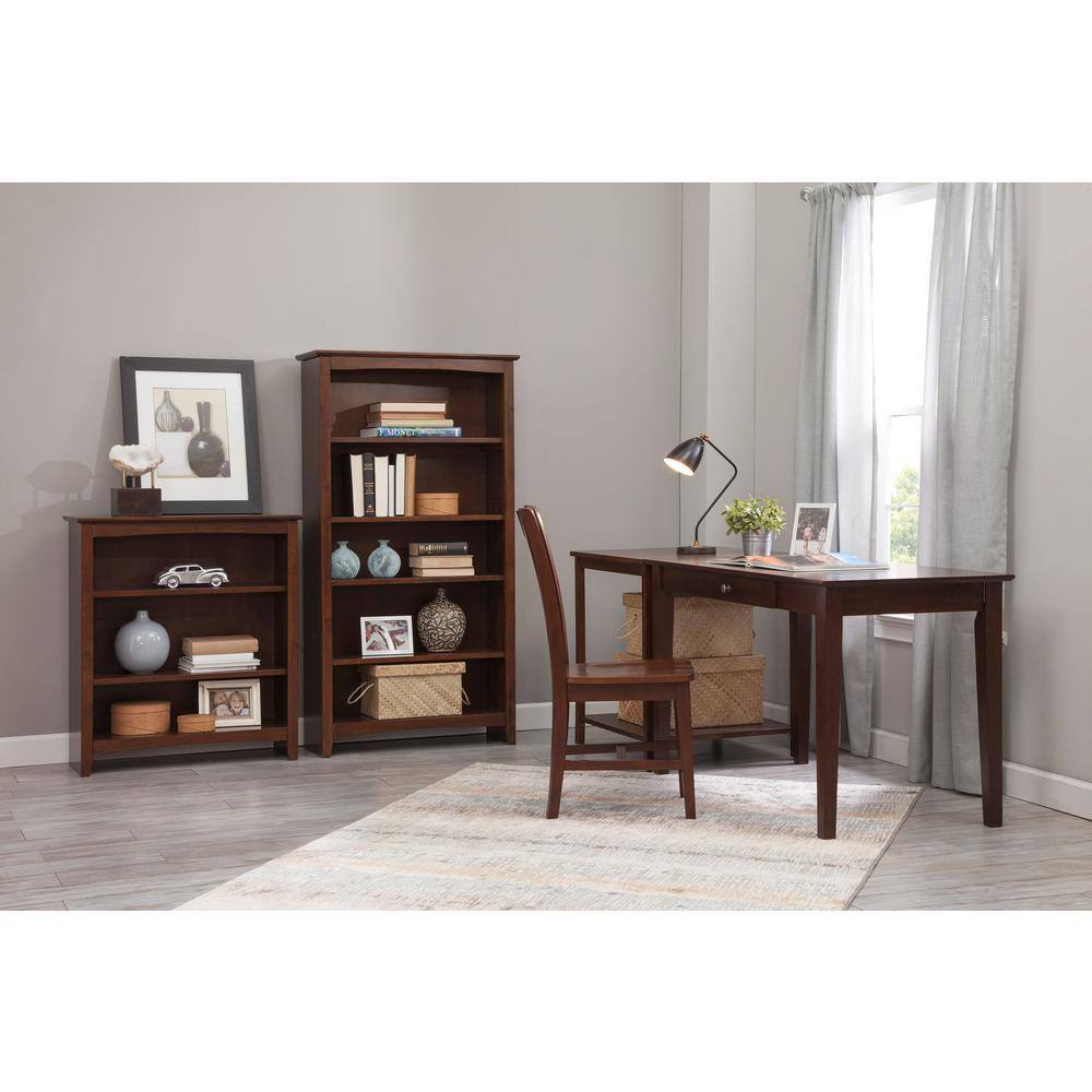 International Concepts 36 in. Unfinished Solid Wood 3-Shelf Standard Bookcase with Adjustable Shelves SH-3223A