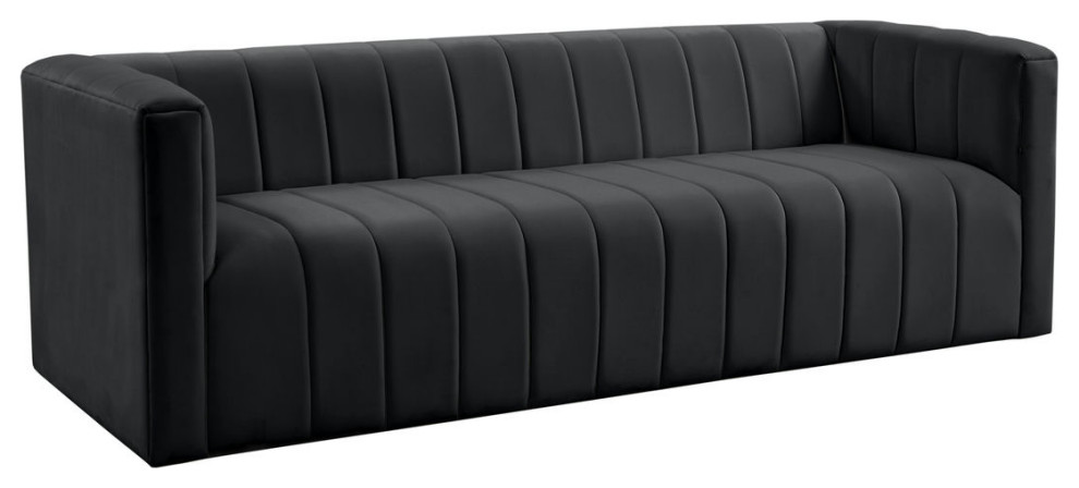 Tov Furniture Norah Black Velvet Sofa   Transitional   Sofas   by Kolibri Decor  Houzz