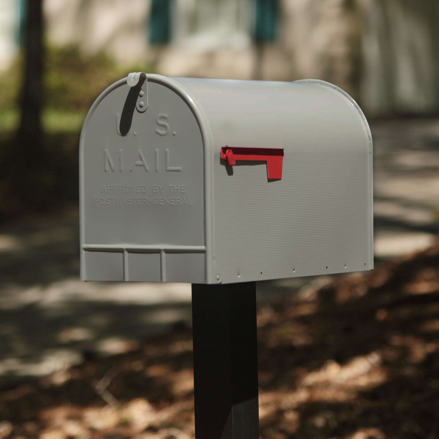 Gibraltar Mailboxes Stanley Classic Galvanized Steel Post Mount Gray Mailbox