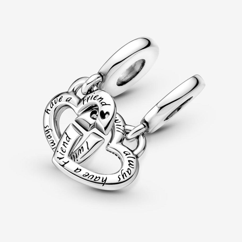 PANDORA  Linked Sister Hearts Split Dangle Charm