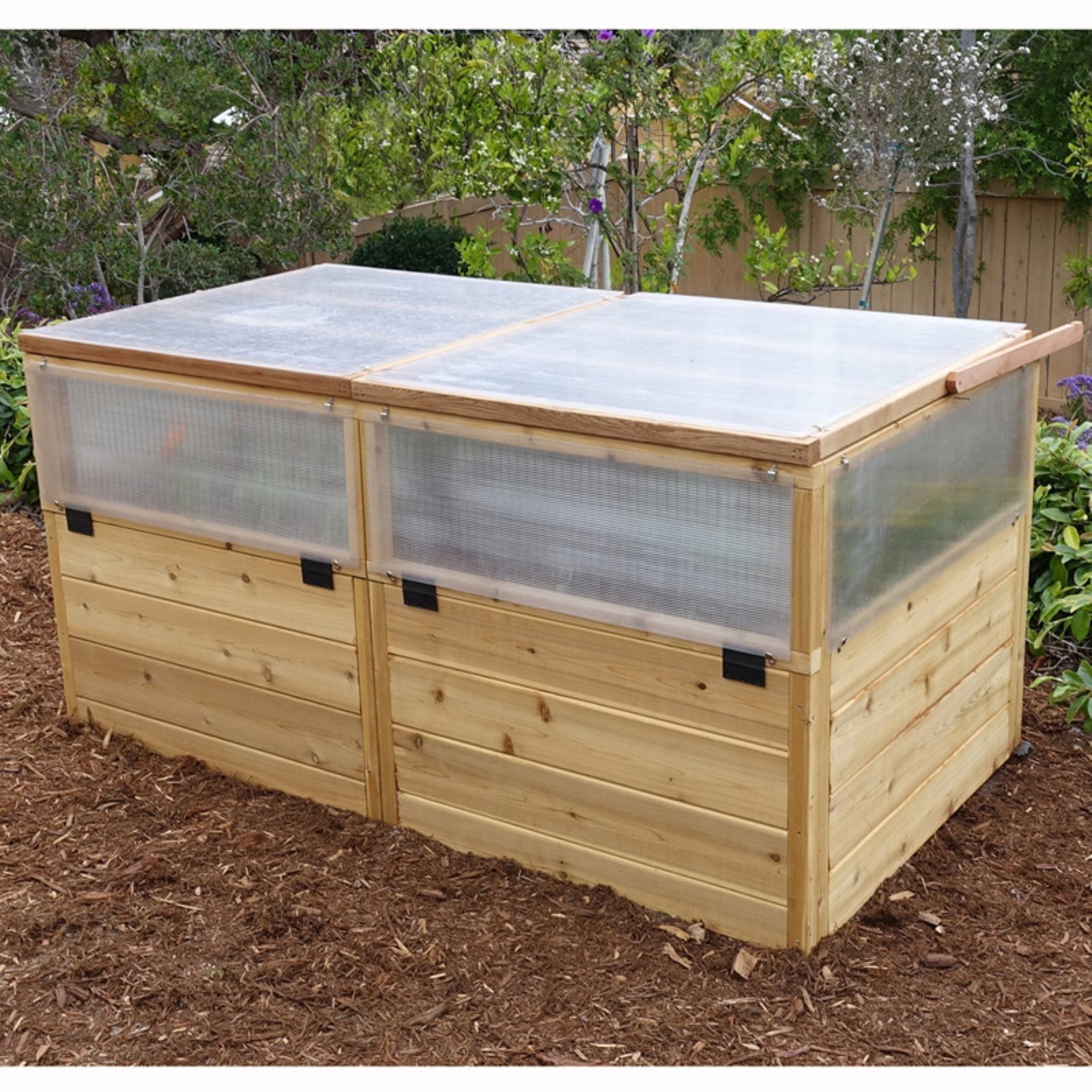 Outdoor Living Today Raised Cedar Garden Bed with Greenhouse Kit - 6 x 3 ft.