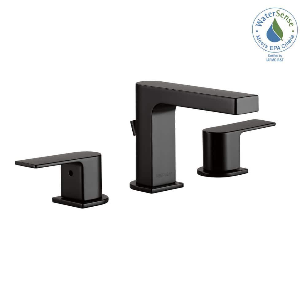 Peerless Xander 8 in Widespread 2Handle Bathroom Faucet in Matte Black