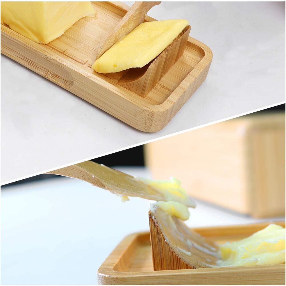 Bamboo Butter Dish with Lid 8.7