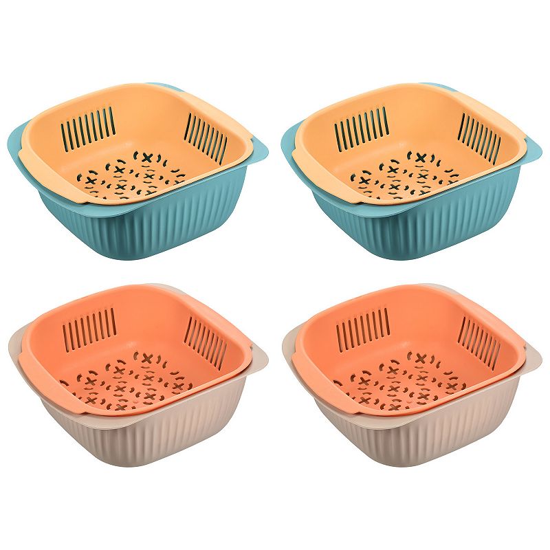 Kitchen Colander Fruit Vegetable Drain Basket 4PCS