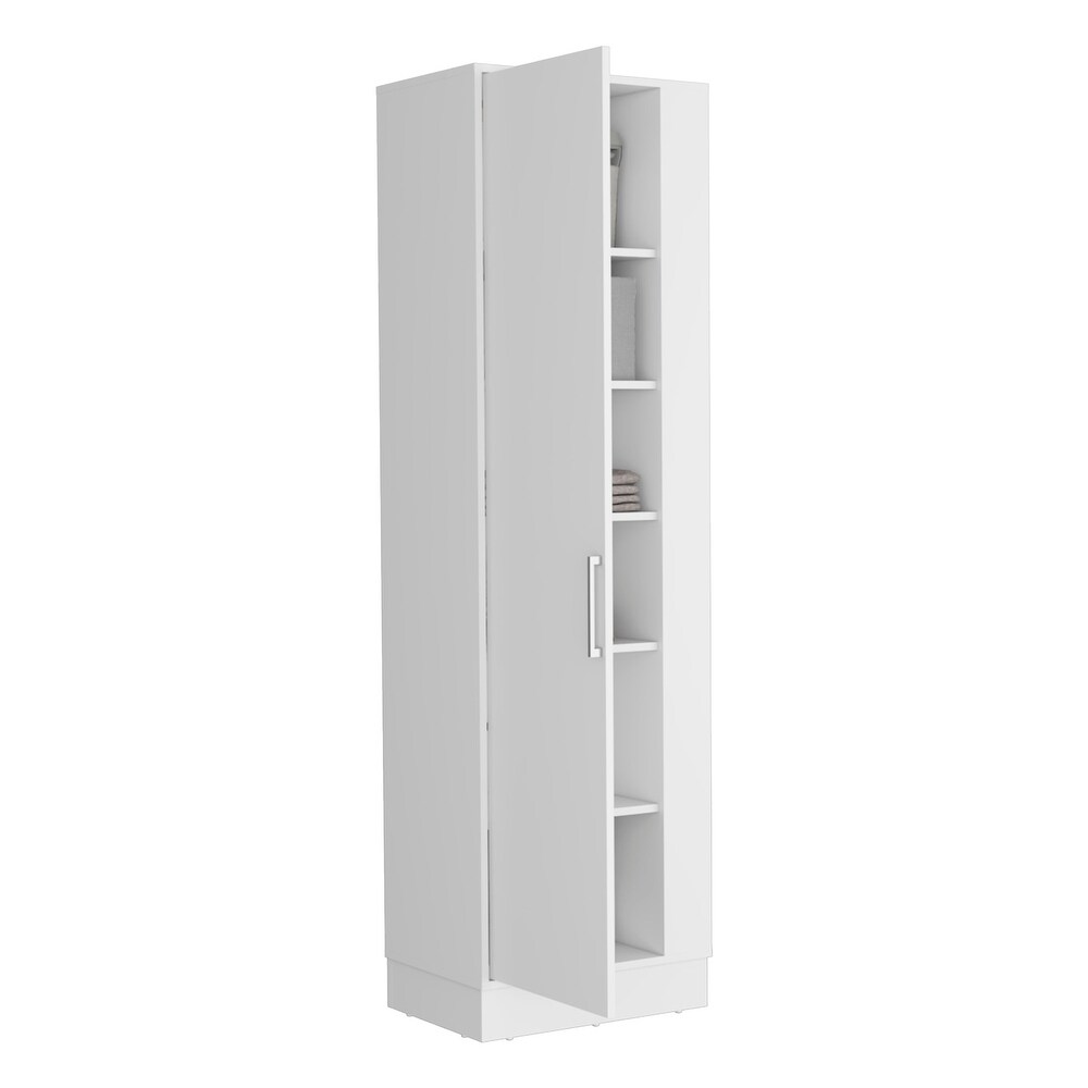 Storage Cabinet Manika  One Door and Shelves  White Finish High quality and durable