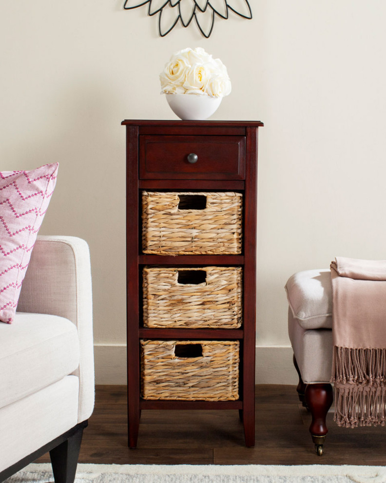 Frye Drawer Side Table Cherry   Transitional   Side Tables And End Tables   by AED Luxury Home Decor  Houzz