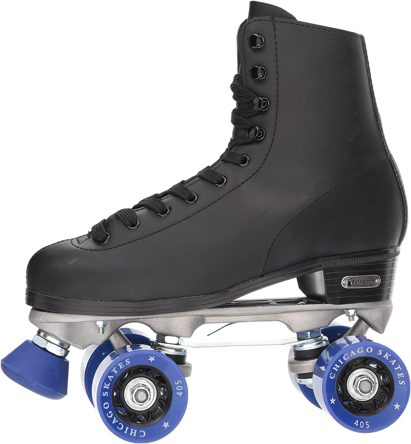 CHICAGO SKATES Men's Classic Roller Skates - Premium Black Quad Rink Skates