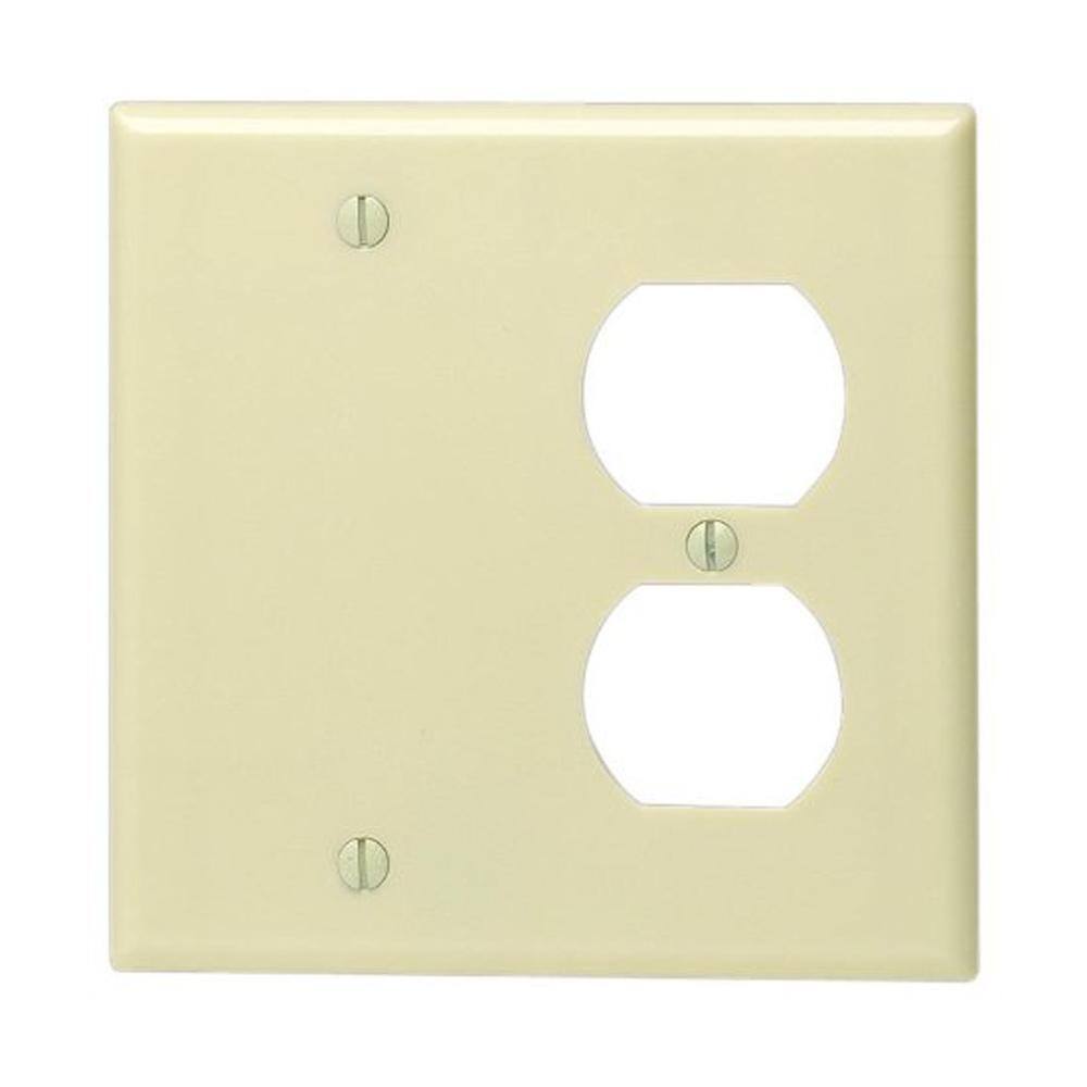 Leviton Ivory 2-Gang 1-Toggle1-Blank Wall Plate (1-Pack) 86008