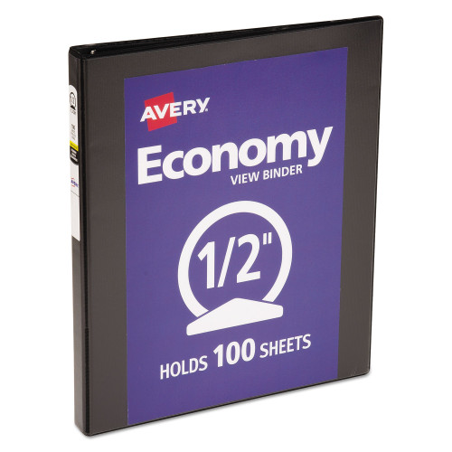 Avery Economy View Binder with Round Rings ， 3 Rings， 0.5