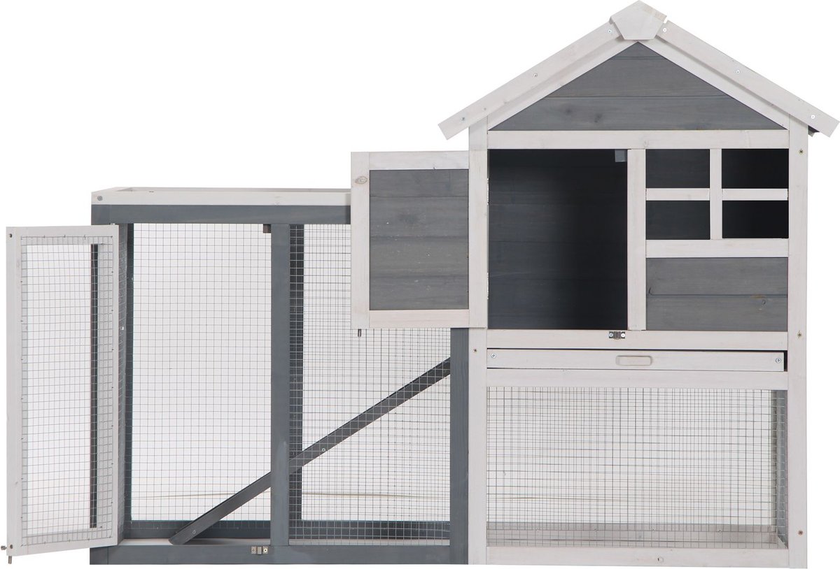 PawHut Weatherproof Wooden Rabbit Hutch