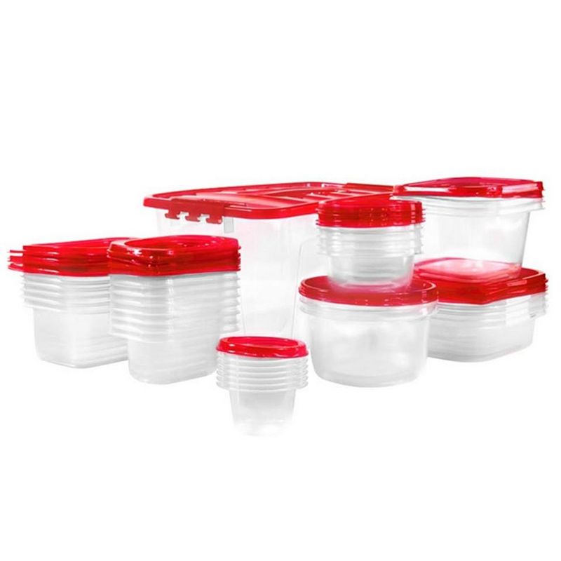 Nested 62 Piece Plastic Container Set with Storage Container