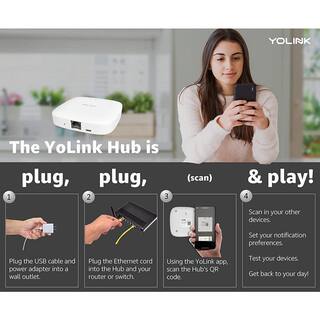 YoLink Hub Central Controller Only for Smart Home Devices 14 Mile Range Smart Hub LoRa Enabled Smart Home Automation Hub YS-HUB