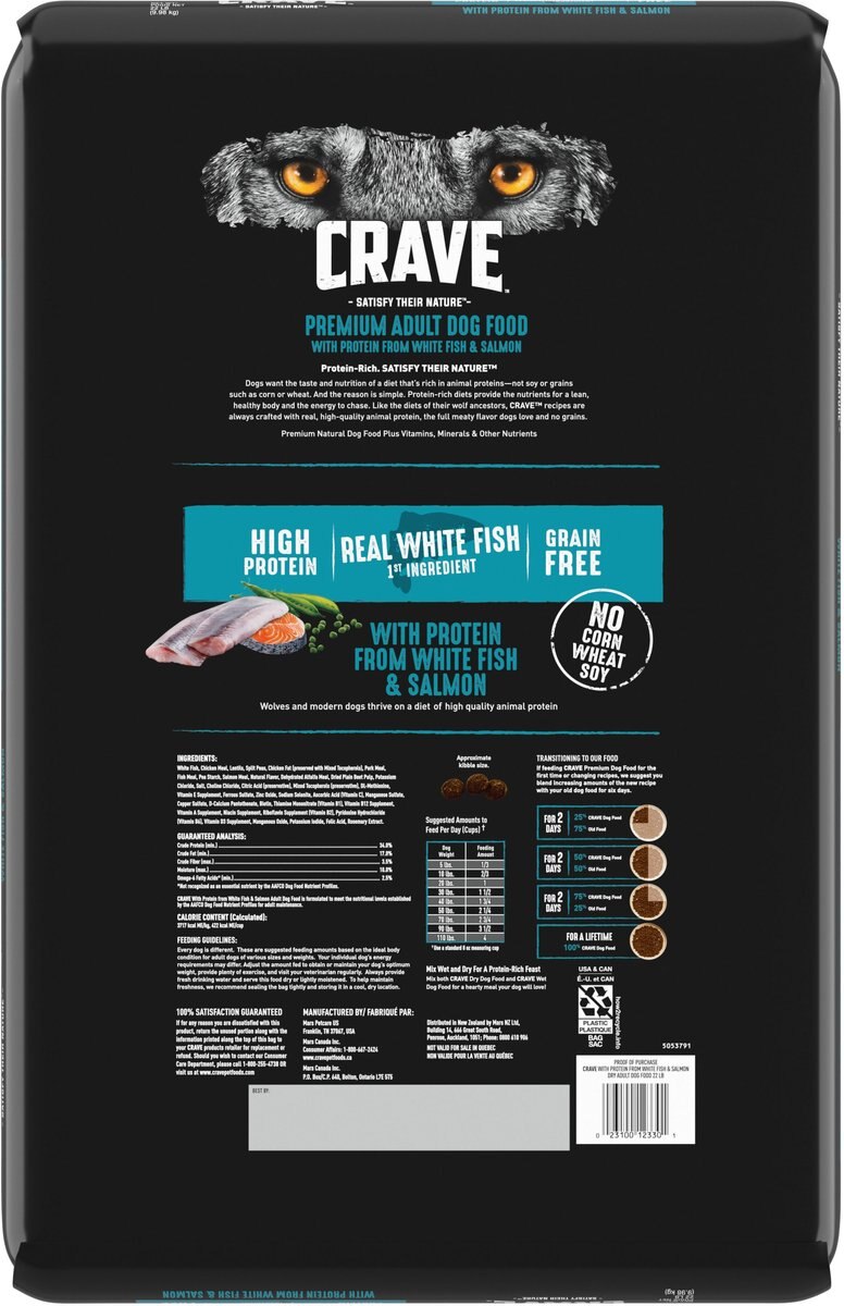 Crave High Protein White Fish and Salmon Adult Grain Free Dry Dog Food