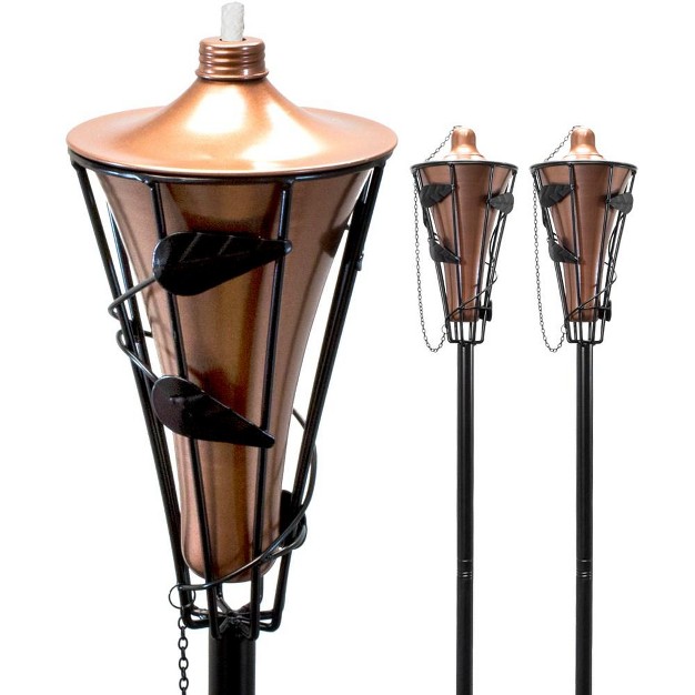 Sorbus Outdoor Metal Patio Torches Use For Deck Patio Back Yard Out Door Parties Includes Fiberglass Wick And Snuffer Cap 60 Inch 2 Pack