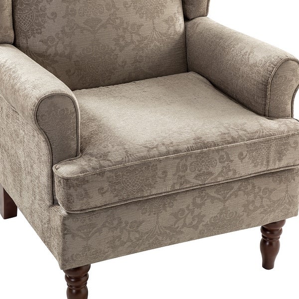 Epimethis Traditional Fabric Accent Armchair with Turned Legs by HULALA HOME