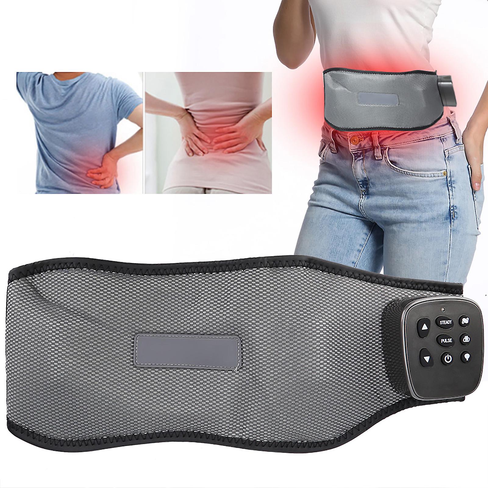 Electric Wireless Waist Massager Vibration Heating Pain Relief Massage Therapy Machineus Plug 100-240v