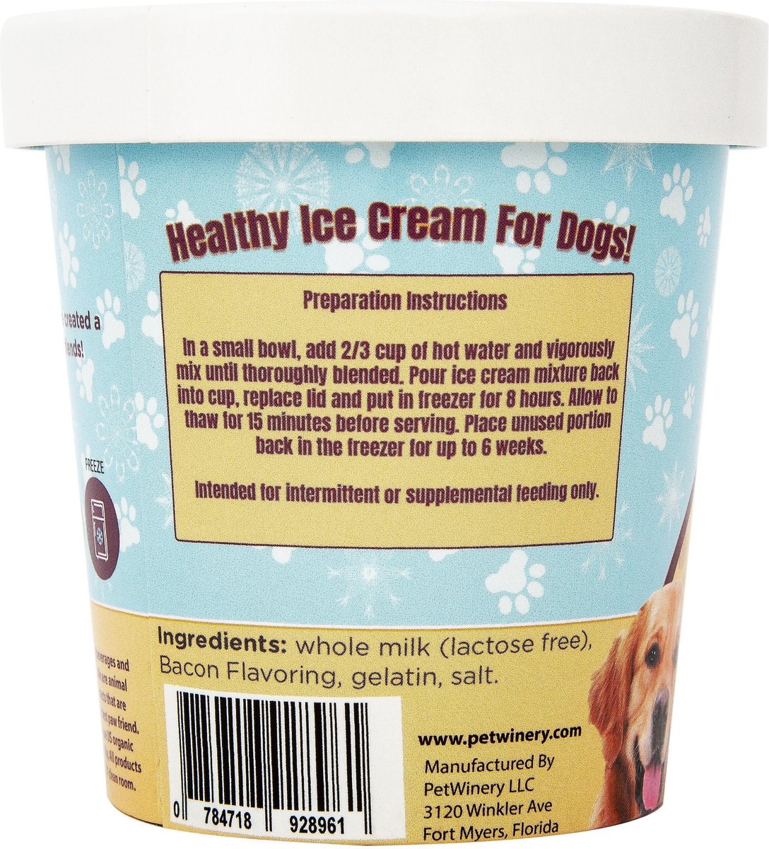 Pet Winery Pet Creamery Barking Bacon Dog Lickable Treat， 5.25-oz container