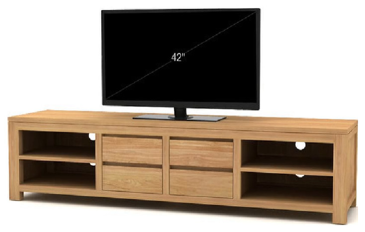 Solid Teak TV Stand  Tikamoon Patio   Transitional   Entertainment Centers And Tv Stands   by Oroa   Distinctive Furniture  Houzz