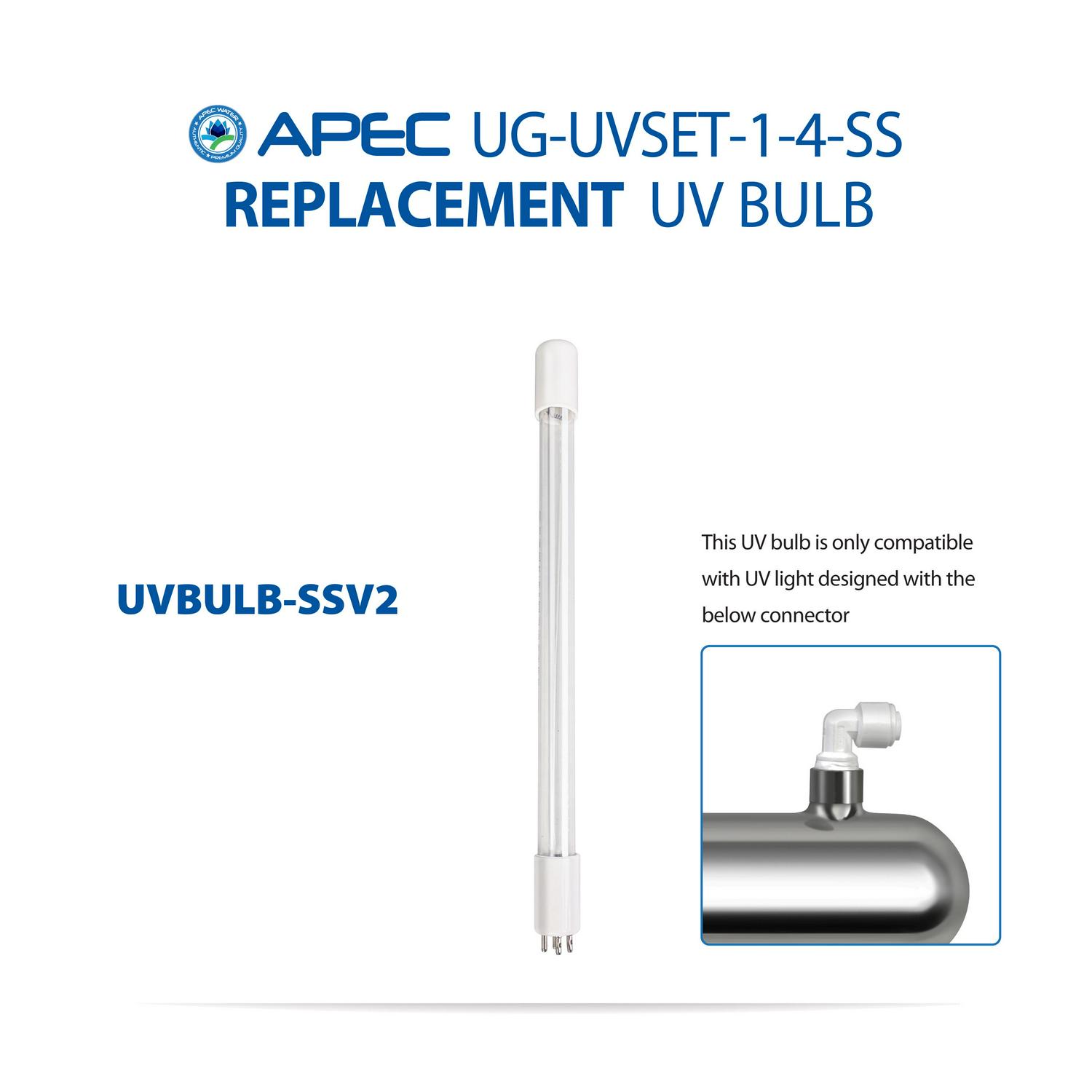 APEC Intense Stainless Steel Ultra-Violet Sterilizer Water Filtration Kit (UG-UVSET-1-4-SS)