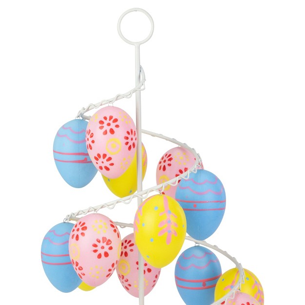 Floral Cut out Spring Easter Egg Tree Decoration Blue pink