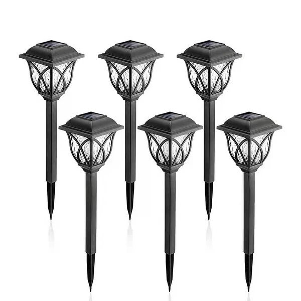 6 pcs Patterned Solar Street Light Outdoor LED Solar Garden Light