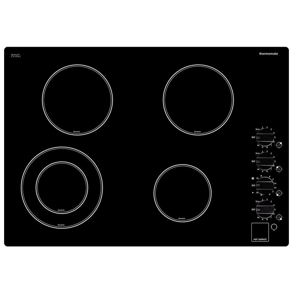 thermomate 30 in. Total 73 000W Built In Electric Cooktop with 4 Burners  Radiant Smooth Surface 240V