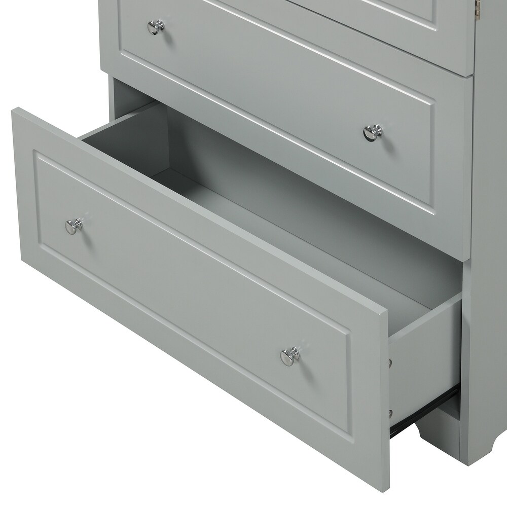 Bathroom Storage Cabinetwith Two Drawers and Adjustable Shelf