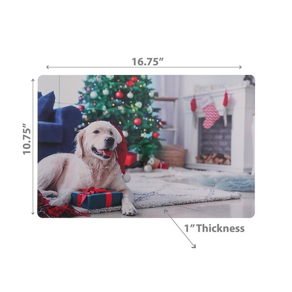 Christmas Plastic Placemat Dog With Gift