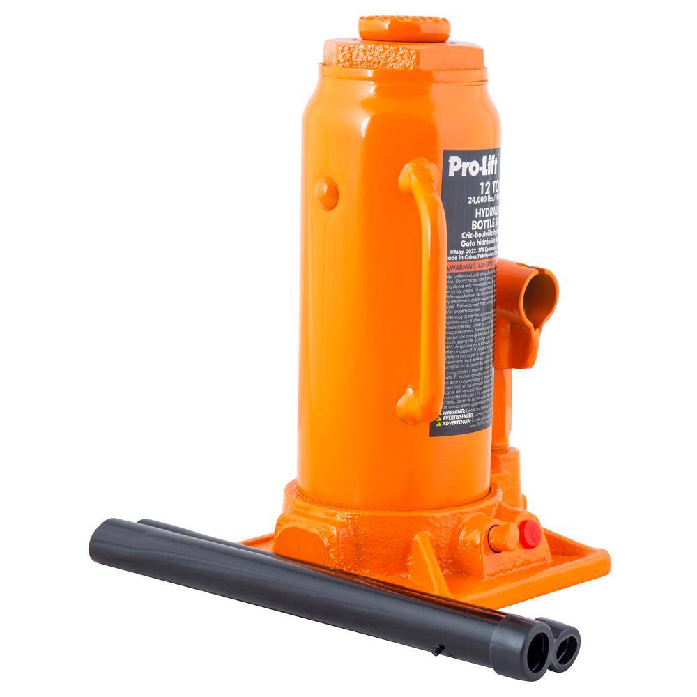 Pro-Lift 12-Ton Hydraulic Bottle Jack with Pump Handle ‎PL1012