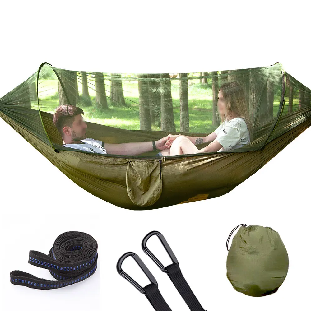 Outdoor camping hammock with Net for Hiking Survival Travel