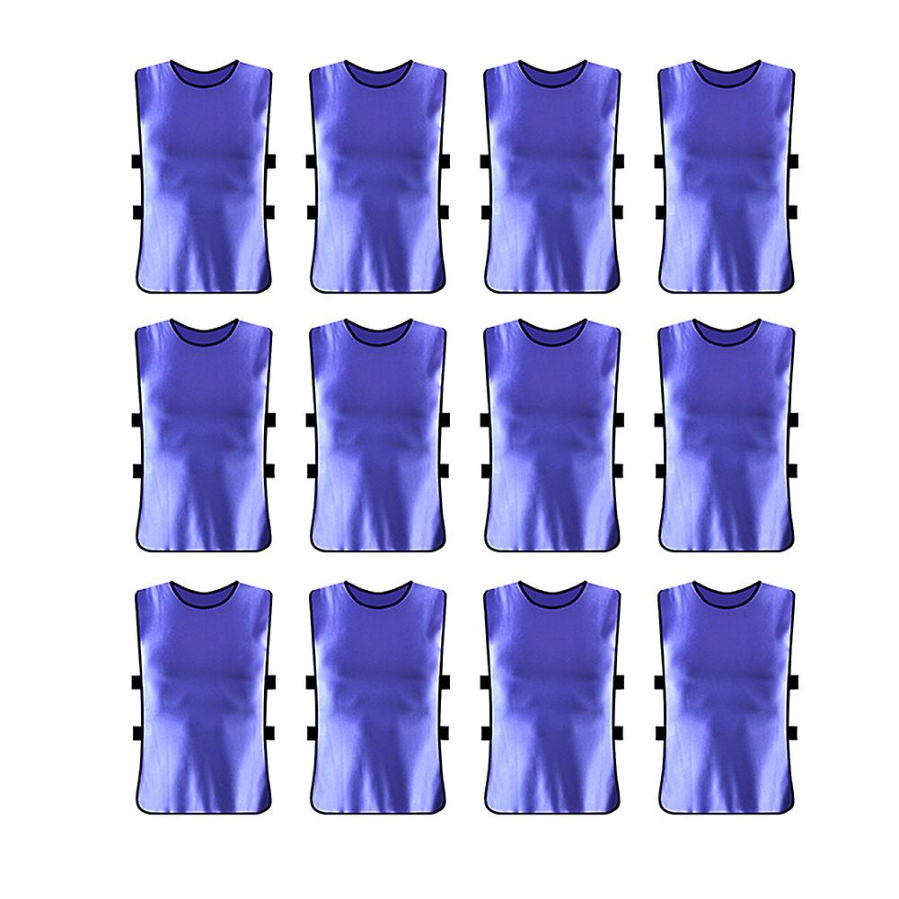 12 Pcs Outdoor Sports Vests Scrimmage Soccer Football Training Breathable Adults Jerseypurple Adult