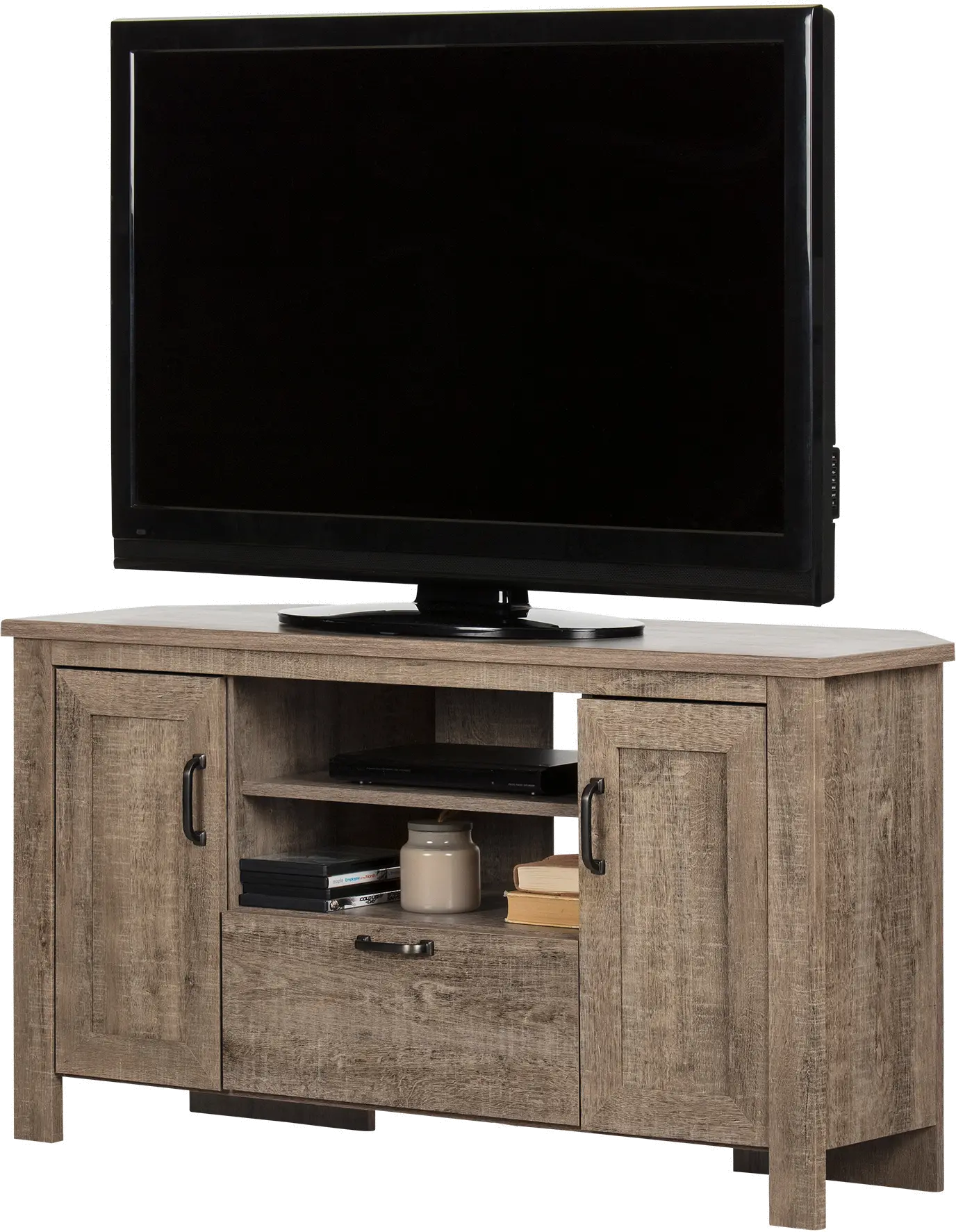 Weathered Oak Corner TV Stand - Lionel