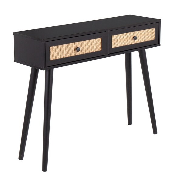 Ailani Console Table with Rattan Accents