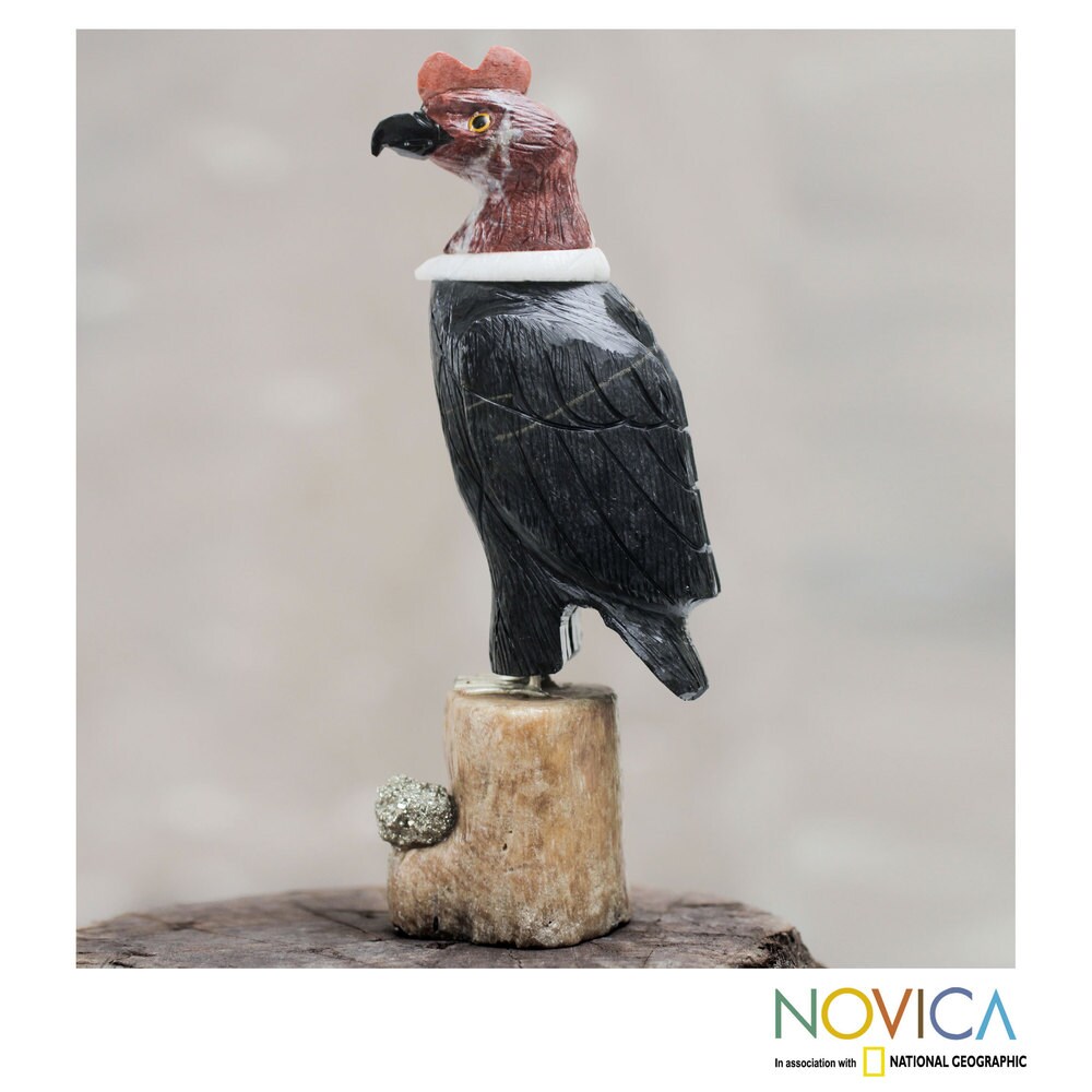 Handmade Multi gemstone 'Andean Condor' Sculpture (Peru)