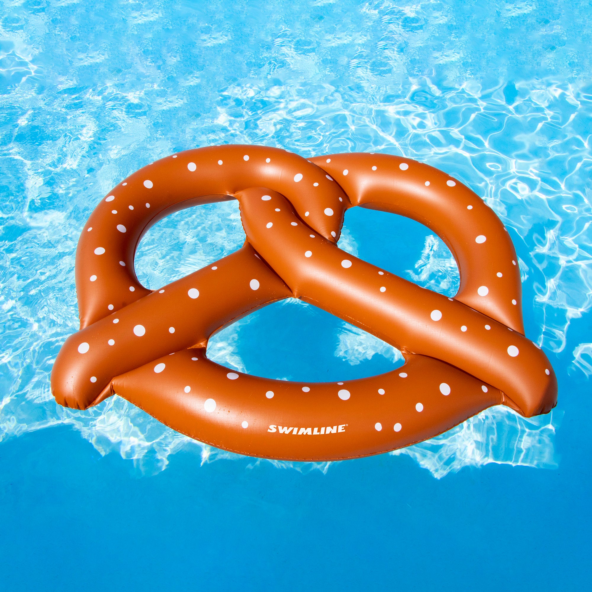 Swimline 60" Inflatable Giant Pretzel 3-Person Swimming Pool Float - Brown/White