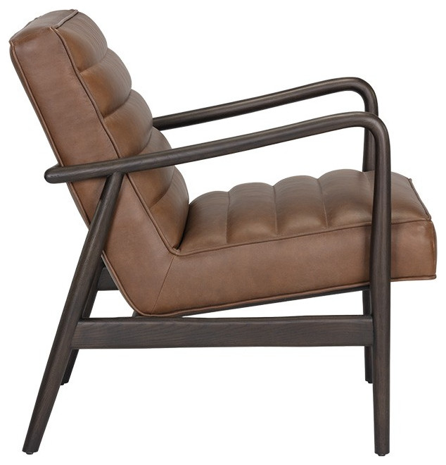 Lyric Lounge Chair  Vintage Caramel Leather   Midcentury   Armchairs And Accent Chairs   by Sunpan Modern Home  Houzz