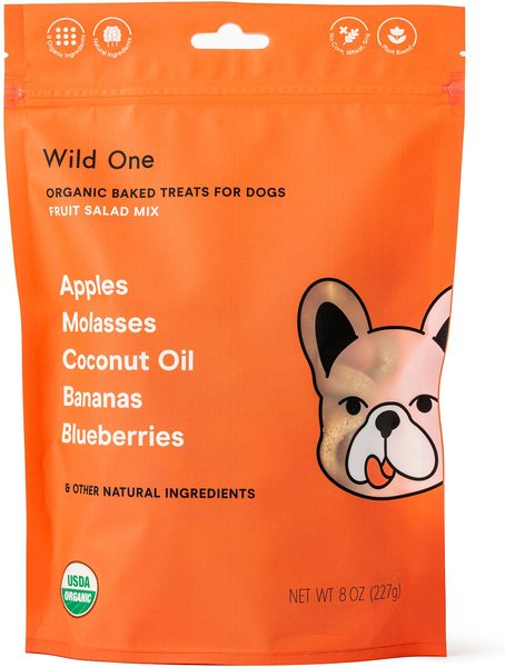 Wild One Organic Fruit Salad Baked Dog Treats， 8-oz bag