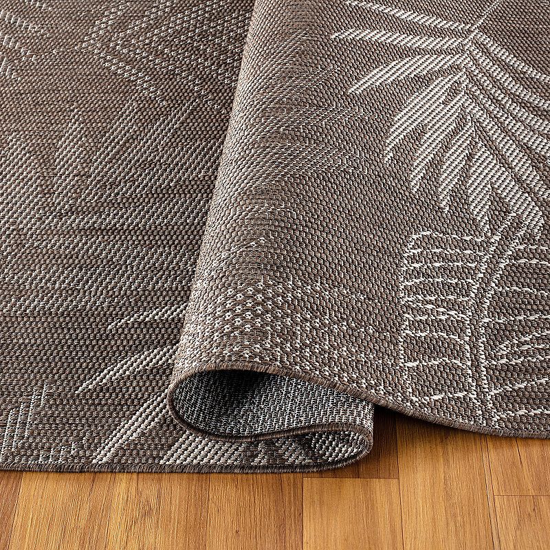 World Rug Gallery Contemporary Tropical Leaves Indoor/Outdoor Waterproof Patio Area Rug