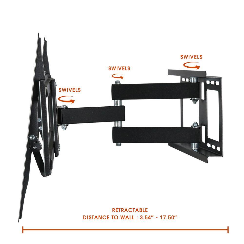 MegaMounts 32 in. to 70 in. Full Motion Television Wall Mount in Black 98593575M