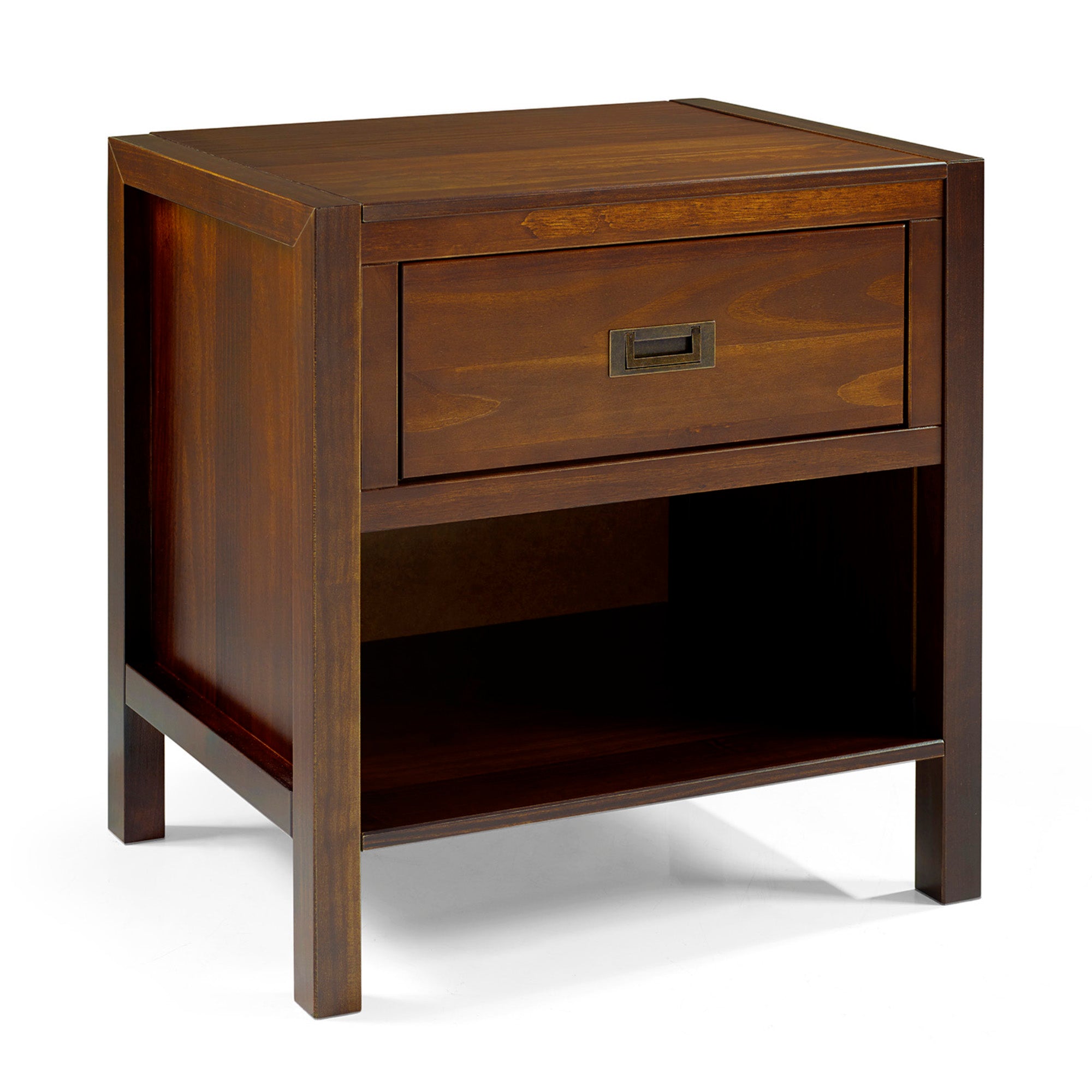 Annabelle One Drawer Open Storage Walnut Nightstand by Chateau Lyon