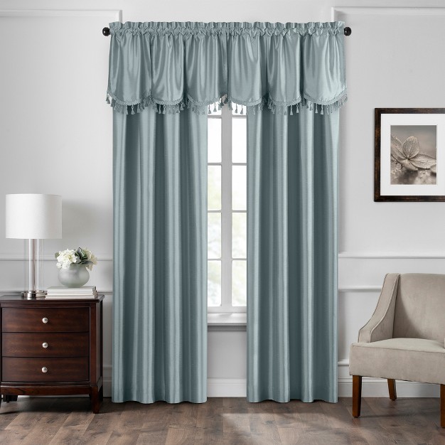 Colette Faux Silk Blackout Single Window Curtain Panel Elrene Home Fashions