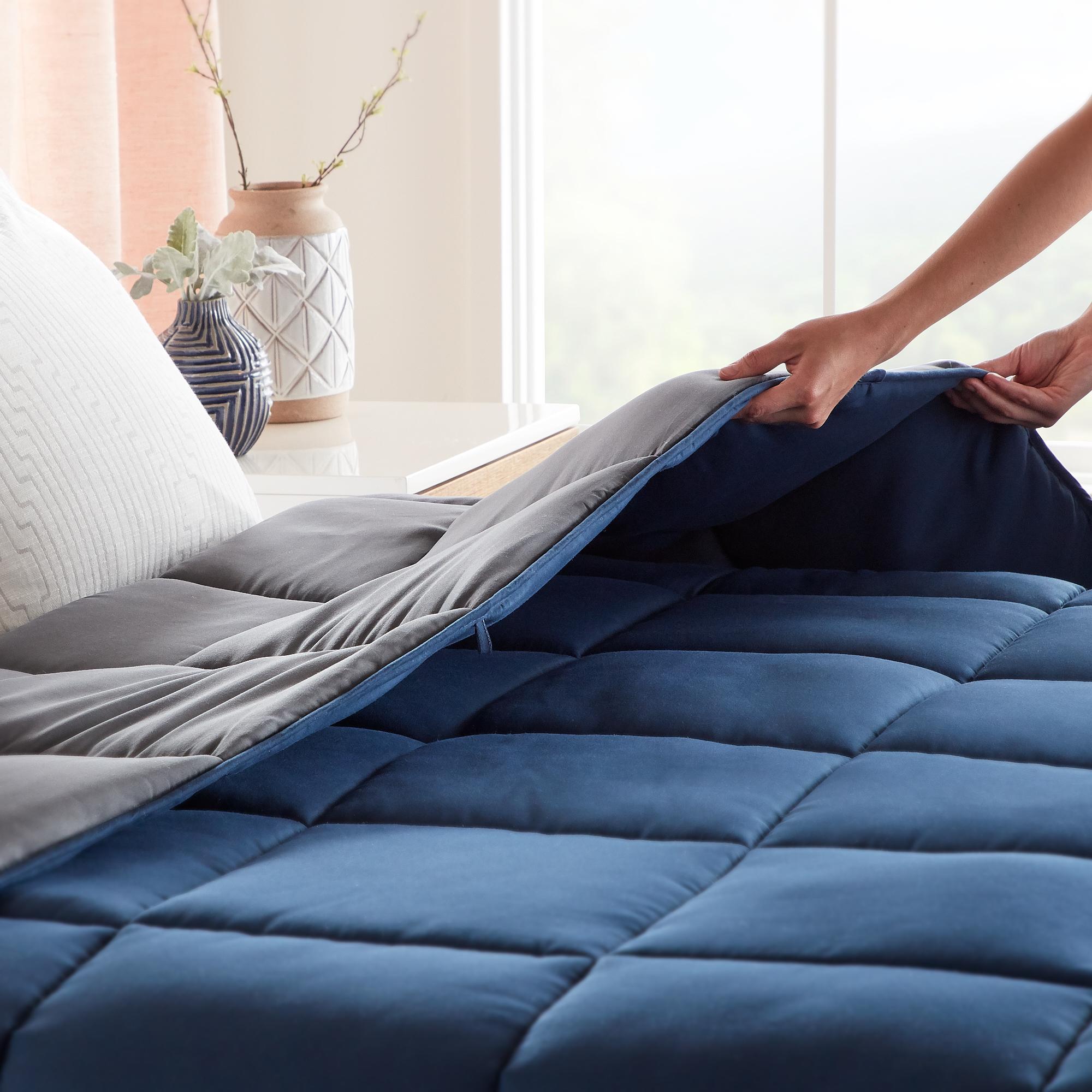 Rest Haven All-Season Down Alternative Comforter, Twin, Dark Blue/Slate